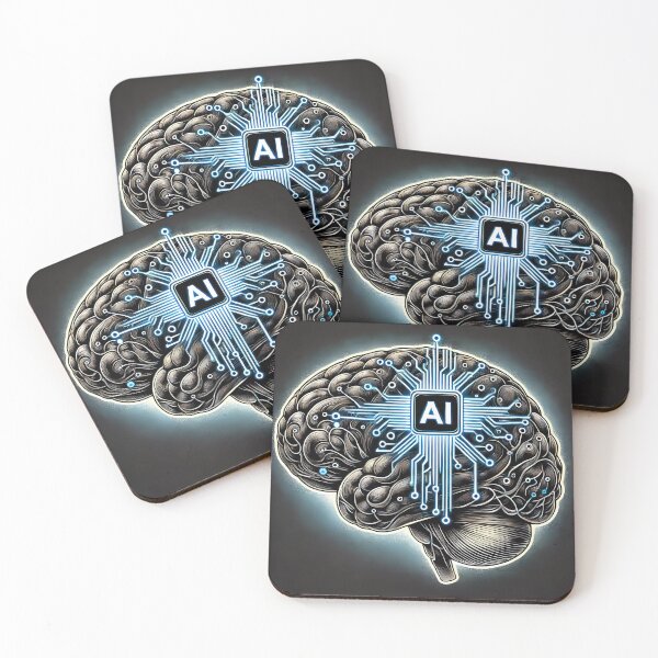 Item preview, AI Brain Circuitry Art - Futuristic Neural Network Design designed and sold by WhiteDoveArt.