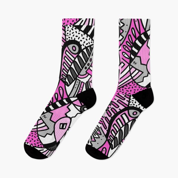 Item preview, Vibrant Geometry: A Modern Fusion of Pink, Black, and White designed and sold by Michalaart.
