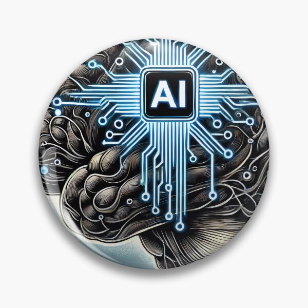 Item preview, AI Brain Circuitry Art - Futuristic Neural Network Design designed and sold by WhiteDoveArt.