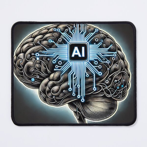 Item preview, AI Brain Circuitry Art - Futuristic Neural Network Design designed and sold by WhiteDoveArt.