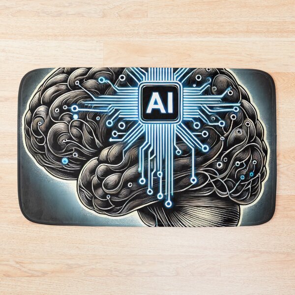 Item preview, AI Brain Circuitry Art - Futuristic Neural Network Design designed and sold by WhiteDoveArt.