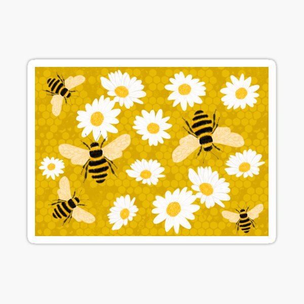 Item preview, Bee with white flowers - Honey Blossom designed and sold by BeUniqueByRomy.