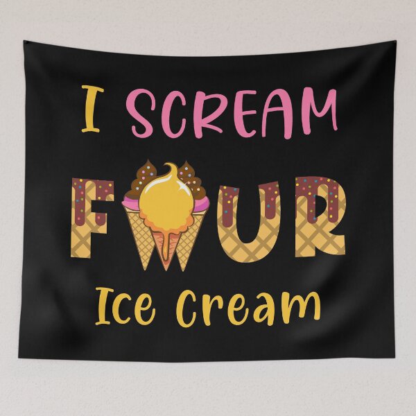 Item preview, I Scream Four Ice Cream Kids Boy Girl 4th Birthday  designed and sold by Blok45.