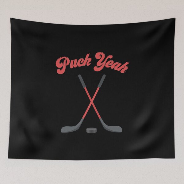 Item preview, Funny Ice Hockey Puck Yeah Humor Pun Apparel Design print designed and sold by farhanhafeez.