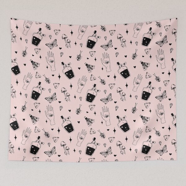 Item preview, Witchcraft magic doodles pattern red designed and sold by MonochromeEcho.