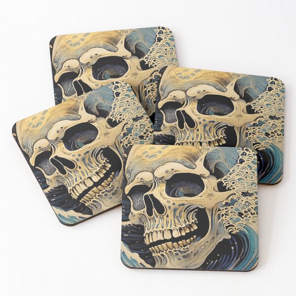 Item preview, Skull Traditional Art Japanese Print Metal/4 designed and sold by Synthwave Poem.