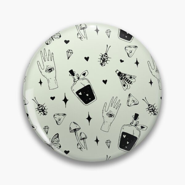 Item preview, Witchcraft magic doodles pattern green designed and sold by MonochromeEcho.