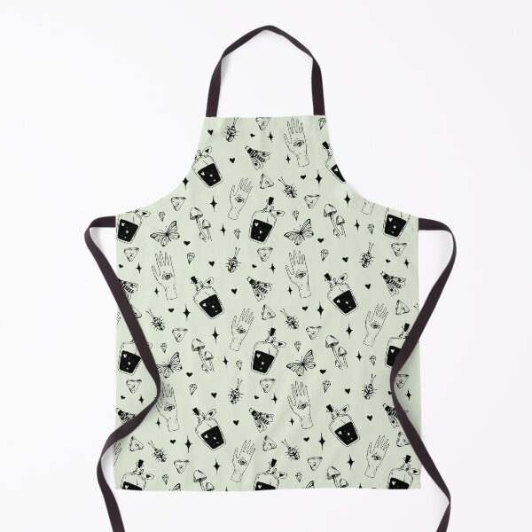 Item preview, Witchcraft magic doodles pattern green designed and sold by MonochromeEcho.