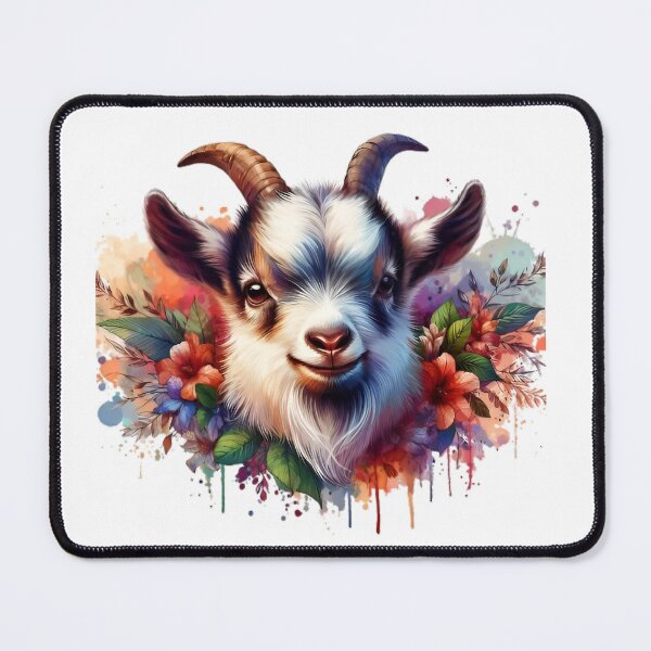 Item preview, A beautiful pygmy goat with various colorful leaves and flowers designed and sold by Marcoshop10.