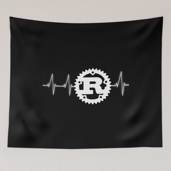 Item preview, Rust Programming logo heartbeat design design designed and sold by farhanhafeez.