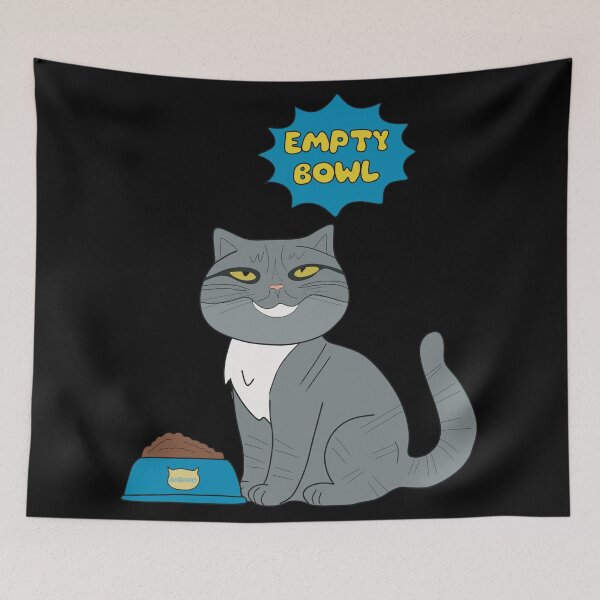 Item preview, Daemon the cat and empty bowl designed and sold by Hedon77.