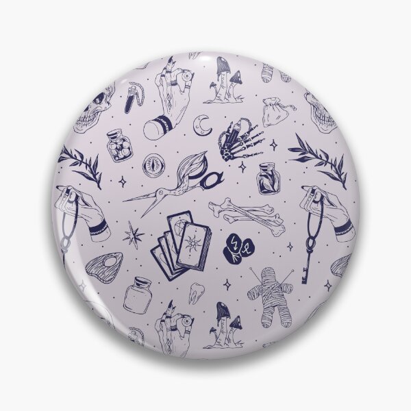 Item preview, Witchcraft occult doodles pattern  designed and sold by MonochromeEcho.
