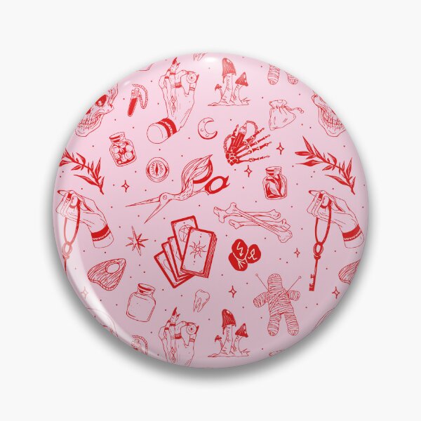 Item preview, Witchcraft occult doodles pattern pink designed and sold by MonochromeEcho.