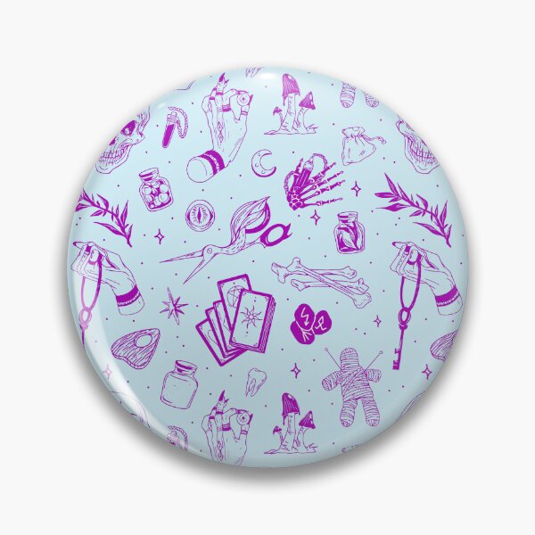 Item preview, Copy of Witchcraft occult doodles patternblue designed and sold by MonochromeEcho.