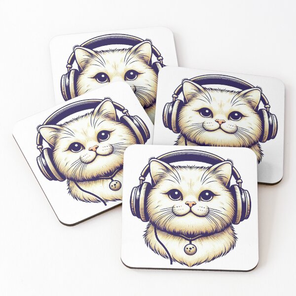 Item preview, Cat with headphones designed and sold by The-Wild-Side.