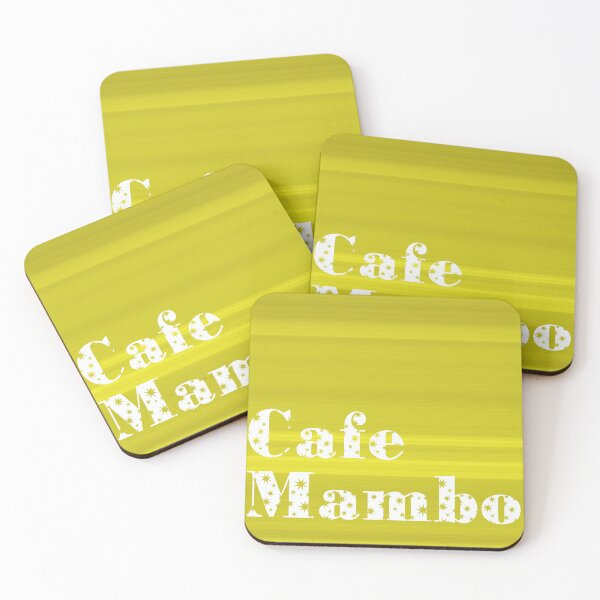 Item preview, Yellow Stripe Cafe Mambo Text Stars Vertical designed and sold by eddiebarronshop.