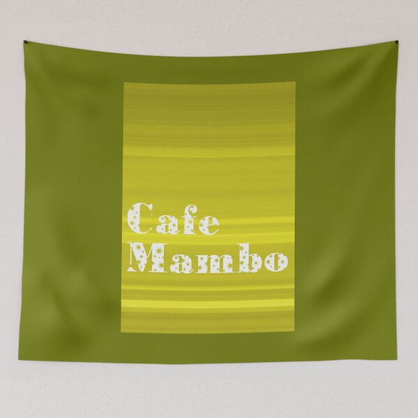 Item preview, Yellow Stripe Cafe Mambo Text Stars Vertical designed and sold by eddiebarronshop.