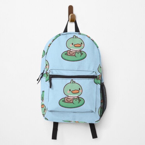 Item preview, Baby Mallard with Froggy Swim Tube (light blue background) designed and sold by Faeluna-Art.