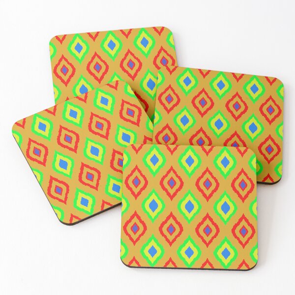 Item preview, ikat petten Thai pattern red green yellow designed and sold by nanalala5530.