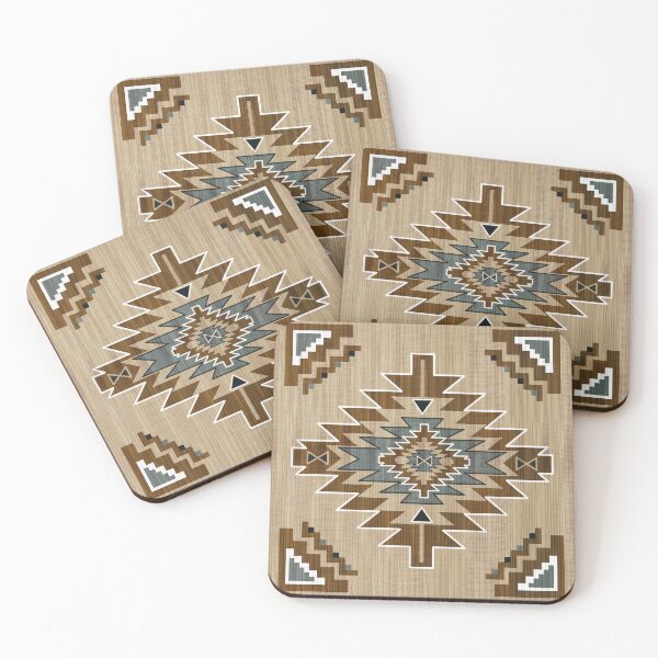 Item preview, Traditional Navajo Geometric Rug with Brown and Beige Patterns designed and sold by Opart Srinok.