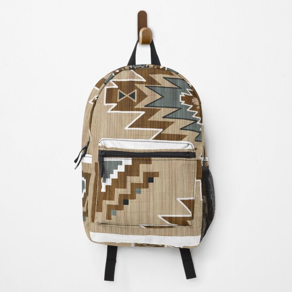 Item preview, Traditional Navajo Geometric Rug with Brown and Beige Patterns designed and sold by Opart Srinok.