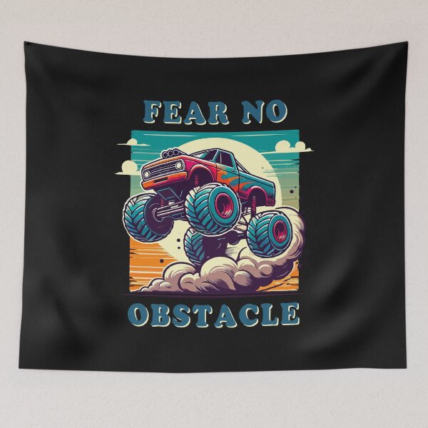Item preview, Bold Monster Truck Design with "Fear No Obstacle" Slogan designed and sold by SerhiiArt.