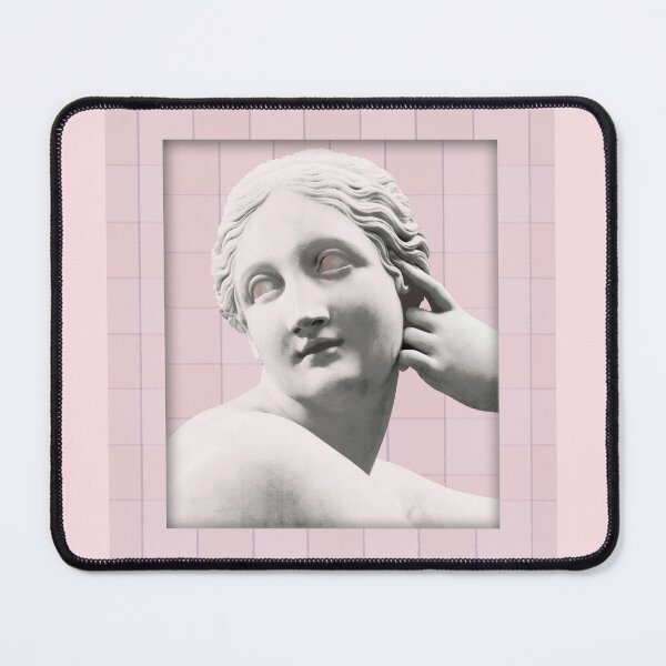 Item preview, Greek feminine statue cute pink checkered print designed and sold by HandmadeMood.