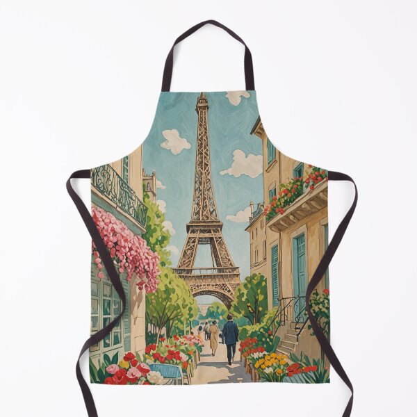 Item preview, Paris Street with Eiffel Tower View designed and sold by Lizetteh.