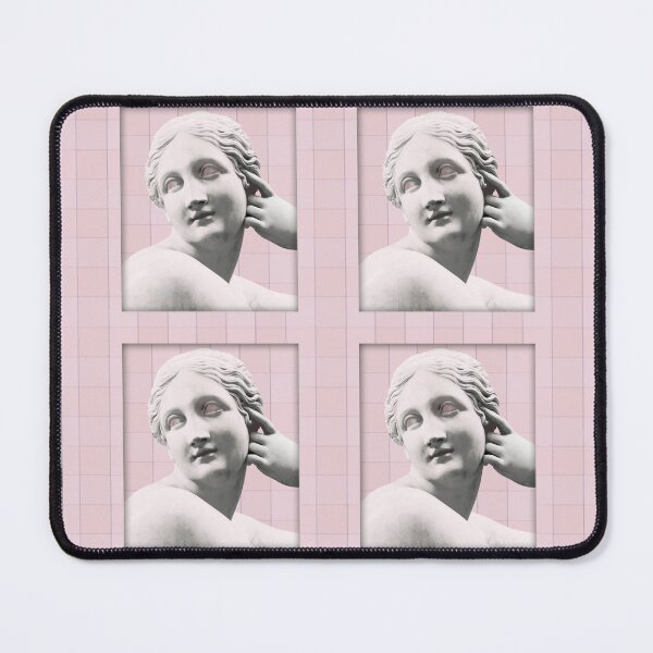 Item preview, Greek feminine statue cute pink checkered print designed and sold by HandmadeMood.