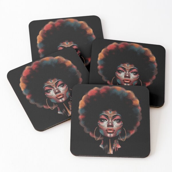 Item preview, African Woman Afro Color Painted Face designed and sold by illustroVibe.