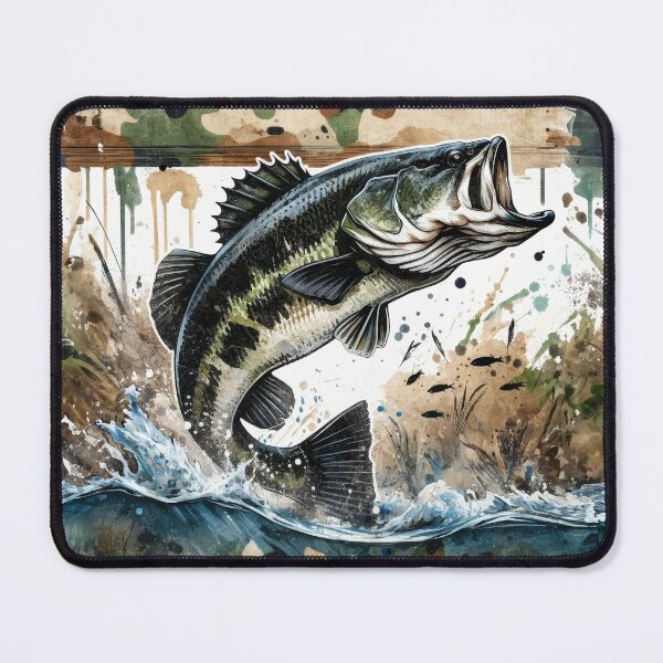 Item preview, Dynamic Bass Fishing Adventure Artwork designed and sold by Marie Gems.