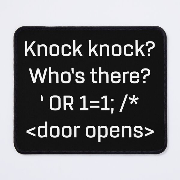 Item preview, Funny SQL product SQL Injection Knock Knock Joke print designed and sold by farhanhafeez.