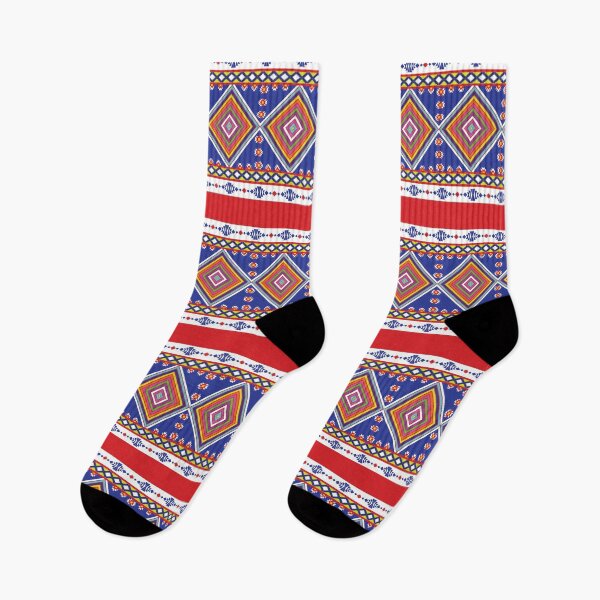 Item preview, Native cloth pattern, red and blue arithmetic designed and sold by LadyP-design.