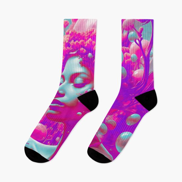 Item preview, Galactic Enigma: Pink and Purple Extraterrestrial Woman designed and sold by GrizzlyCollective.