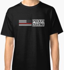 Firefighter: Proud Grandma (Black Flag, Red Line) Classic T-Shirt