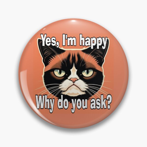 Item preview, Grumpy Cat Yes I'm Happy Joke designed and sold by jessephotoart.