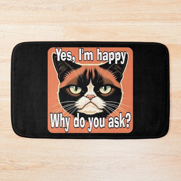 Item preview, Grumpy Cat Yes I'm Happy Joke designed and sold by jessephotoart.
