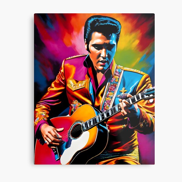 Elvis Presley Playing offers Guitar Watercolor Oil Painting King of Rock n Roll Print