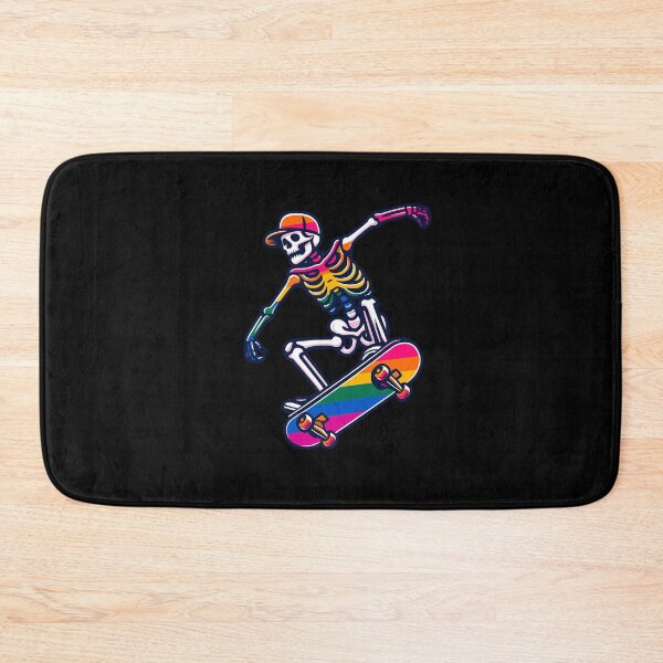 Item preview, LGBTQ Skater Lesbian Pride Flag Skateboarding Skeleton designed and sold by Dressed For  Duty.