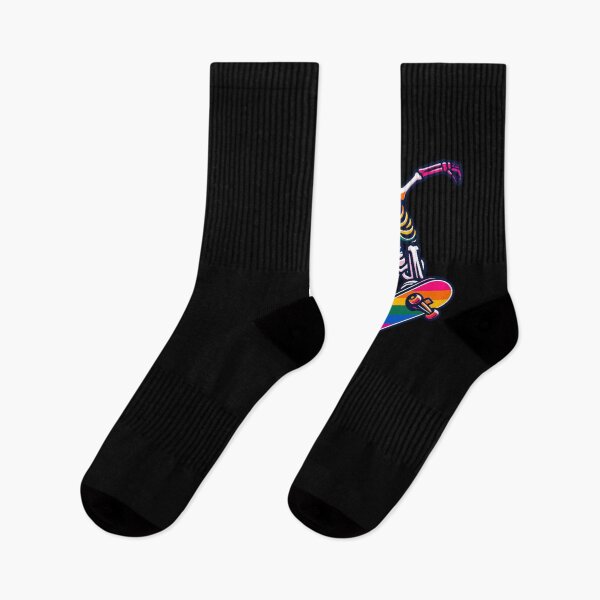 Item preview, LGBTQ Skater Lesbian Pride Flag Skateboarding Skeleton designed and sold by Dressed For  Duty.