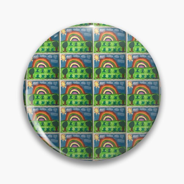 Item preview, Rainbow Above A Beautiful Brightly Green Patch,With Two Trees Several Plants. designed and sold by PodmenikArt.