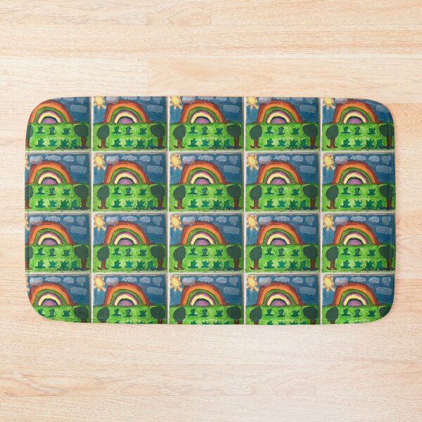 Item preview, Rainbow Above A Beautiful Brightly Green Patch,With Two Trees Several Plants. designed and sold by PodmenikArt.
