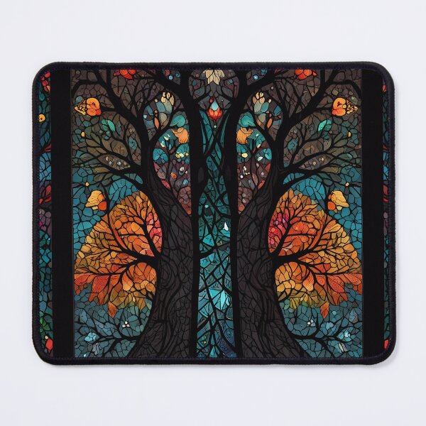 Item preview, Colourful Mosaic Stained Glass Tree effect design designed and sold by FocusedArt.