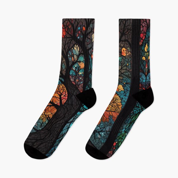 Item preview, Colourful Mosaic Stained Glass Tree effect design designed and sold by FocusedArt.