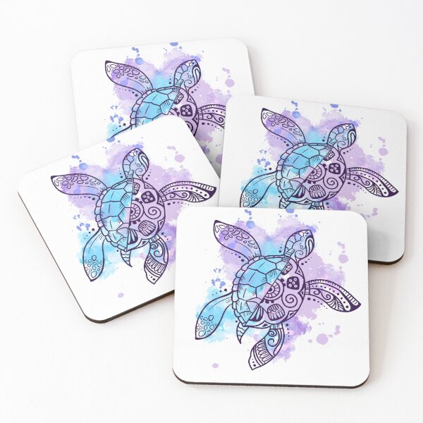 Item preview, Watercolor cute sea turtle designed and sold by ArtDjevel.