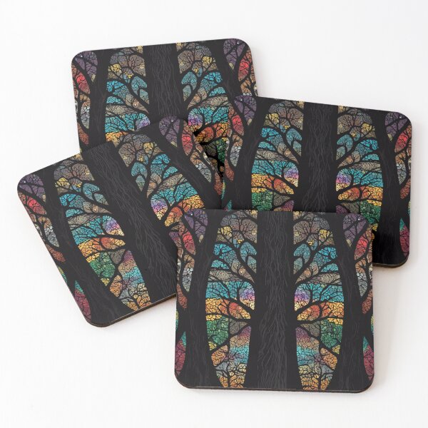 Item preview, Colourful Mosaic Stained Glass Tree effect design designed and sold by FocusedArt.