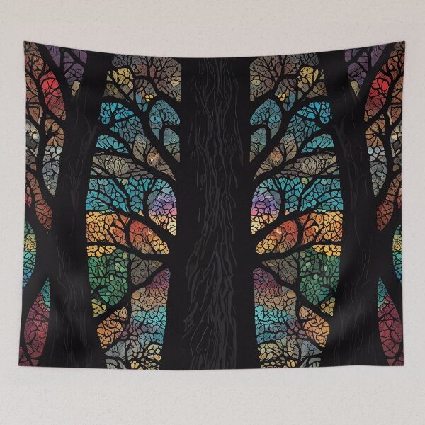 Item preview, Colourful Mosaic Stained Glass Tree effect design designed and sold by FocusedArt.