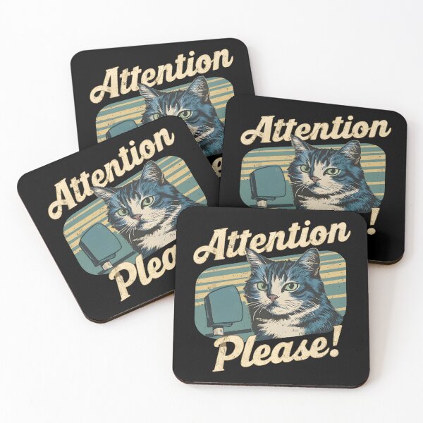 Item preview, Suspicious Cat Announce Design "Attention Please"  designed and sold by GesparHouse.