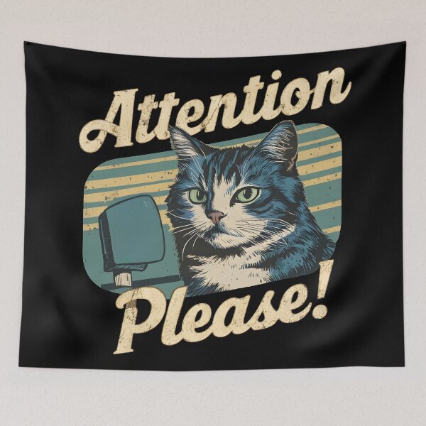 Item preview, Suspicious Cat Announce Design "Attention Please"  designed and sold by GesparHouse.