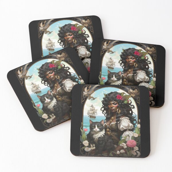 Item preview, Pirate beauty and cat designed and sold by Dreamfamiliars.